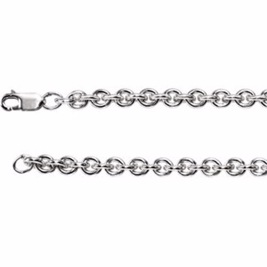 CH692:295681:P Sterling Silver 5mm Wire Cable 18" Chain
