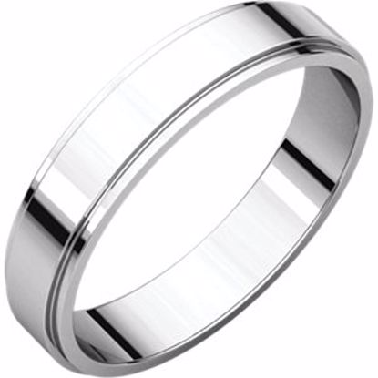 FE15.5:150666:P 10kt White 4mm Flat Edge Band