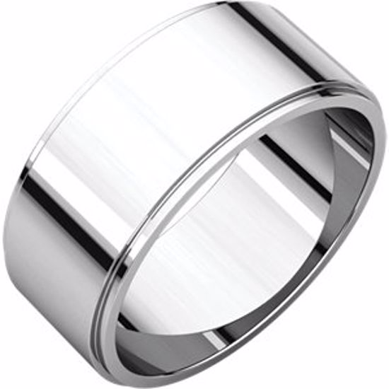 FE15.5:150669:P 10kt White 8mm Flat Edge Band