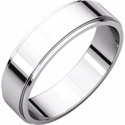 FE9:150541:P 10kt White 5mm Flat Edge Band