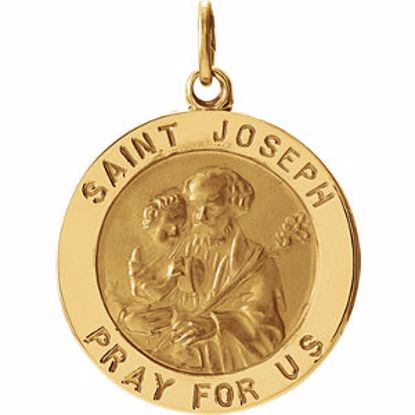 R16369:67301:P 14kt Yellow 18mm Round St. Joseph Medal  