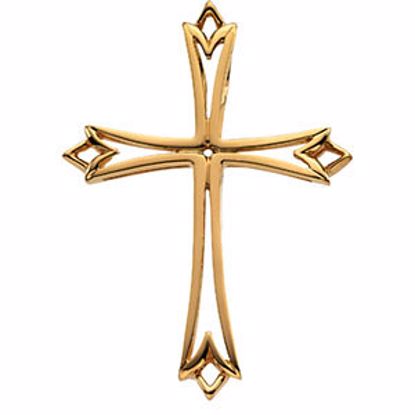 R8637:90760:P 18kt Yellow 42x32mm Cross Pendant