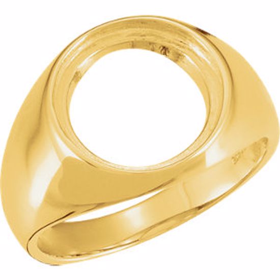 9114:128584:P 10kt Yellow 13.9mm Gents Coin Ring