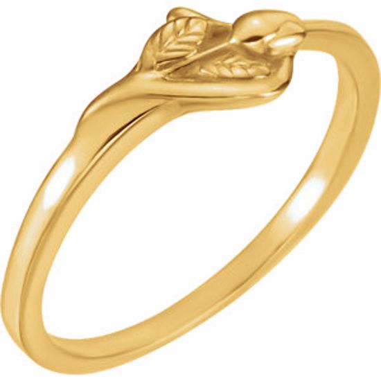 R16606:143398:P 10kt Yellow Unblossomed Chastity Ring Size 4