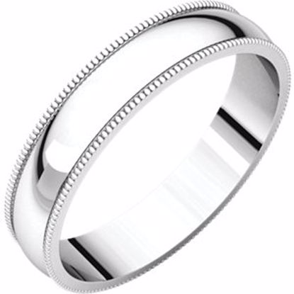 MGL12:145423:P 10kt White 4mm Light Milgrain Band