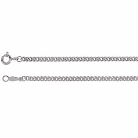 CH173:128757:P Sterling Silver 2.25mm Solid Curb Link 20" Chain
