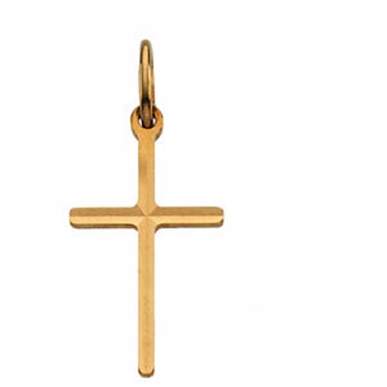 R16031:130027:P 14kt Yellow 15.5x10mm Cross Pendant