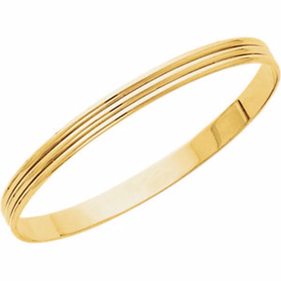 BRC81:102933:P 14kt Yellow 6mm Grooved Bangle Bracelet  