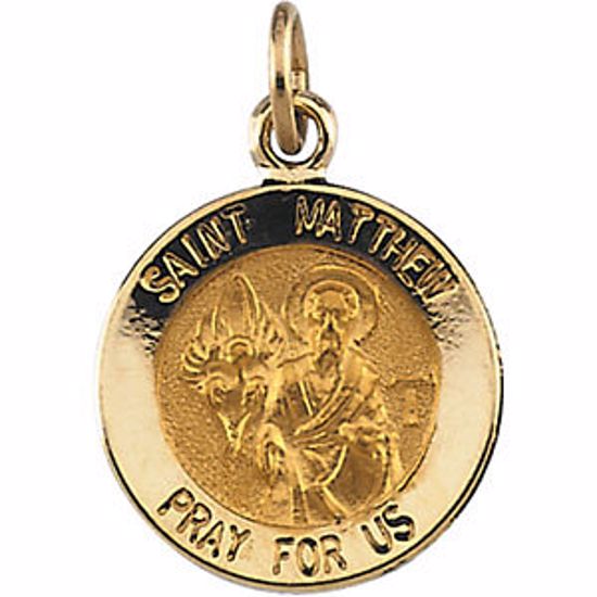 R16333:103934:P 14kt Yellow 12mm Round St. Matthew Medal