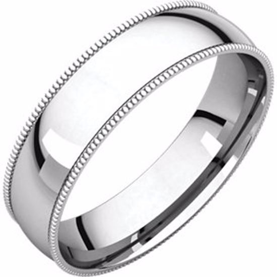 MGRL12:145598:P 10kt White 5mm Light Comfort Fit Milgrain Band 