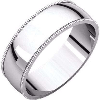 MGL10.5:145516:P 10kt White 6mm Light Milgrain Band