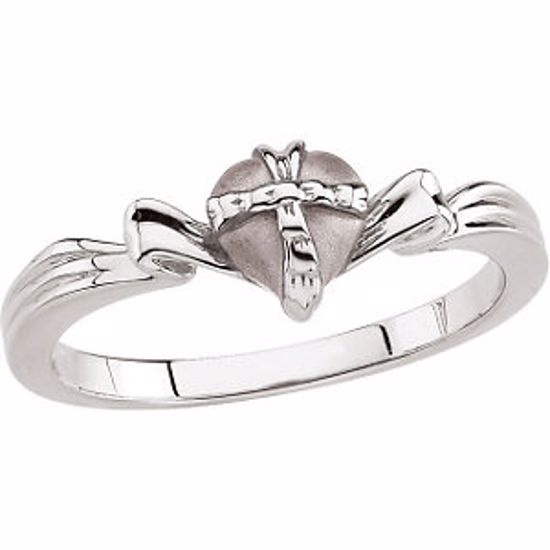 R16608:133552:P Sterling Silver The Gift Wrapped Heart® Ring Size 6