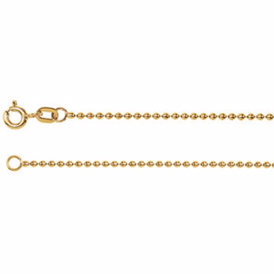 CH119:120447:P 14kt Yellow Solid Bead 18" Chain