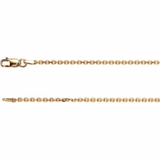 CH125:120479:P 14kt Yellow 1.75mm Solid Diamond-Cut Cable 16" Chain