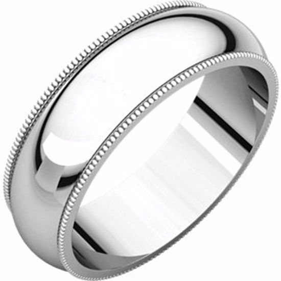 MG9:149891:P 10kt White 6mm Milgrain Band