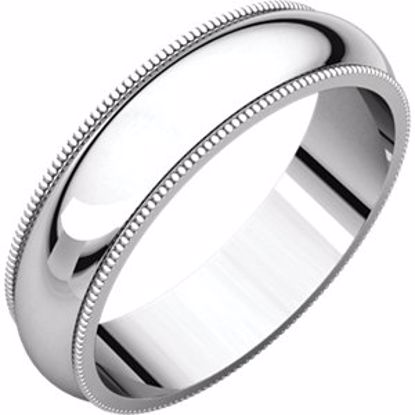 MGR7.5:149625:P 10kt White 5mm Milgrain Comfort Fit Band