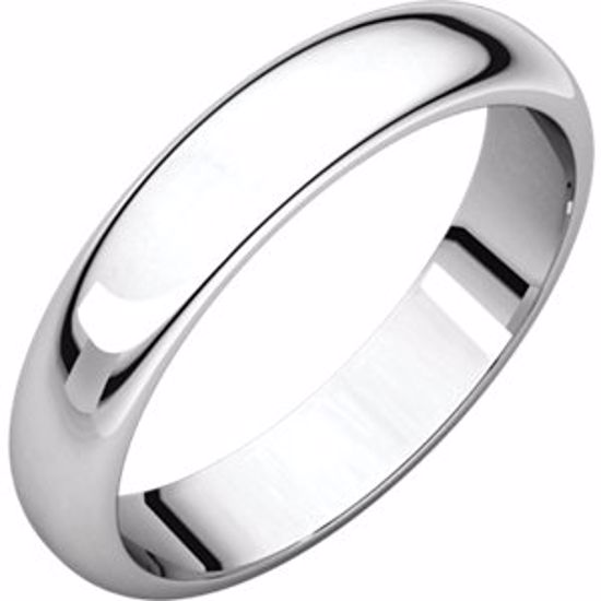 HR11:149250:P 10kt White 4mm Half Round Band