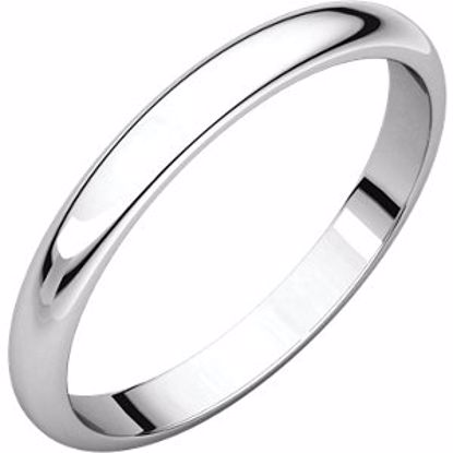 HR10:149238:P 10kt White 2.5mm Half Round Band