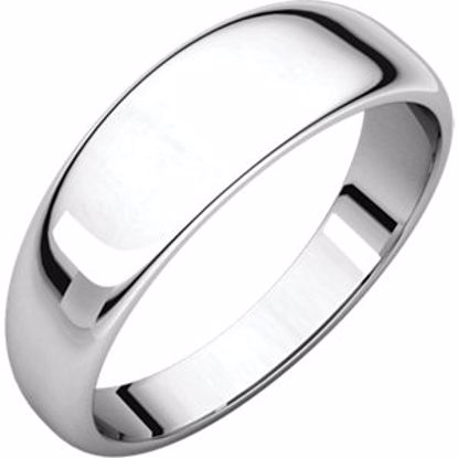 HRT6:148664:P 10kt White 6mm Half Round Tapered Band