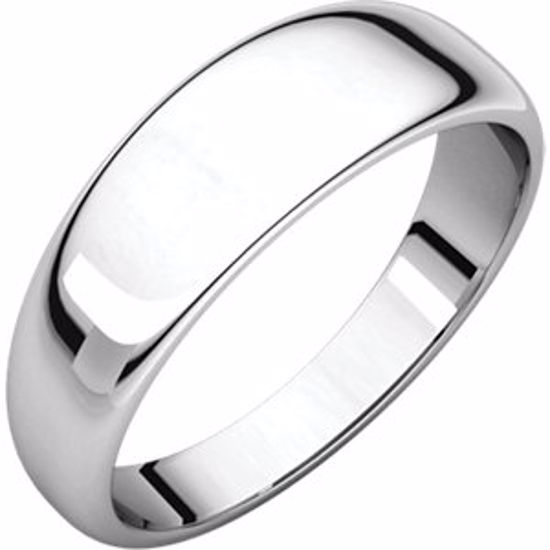 HRT9.5:148783:P 10kt White 6mm Half Round Tapered Band