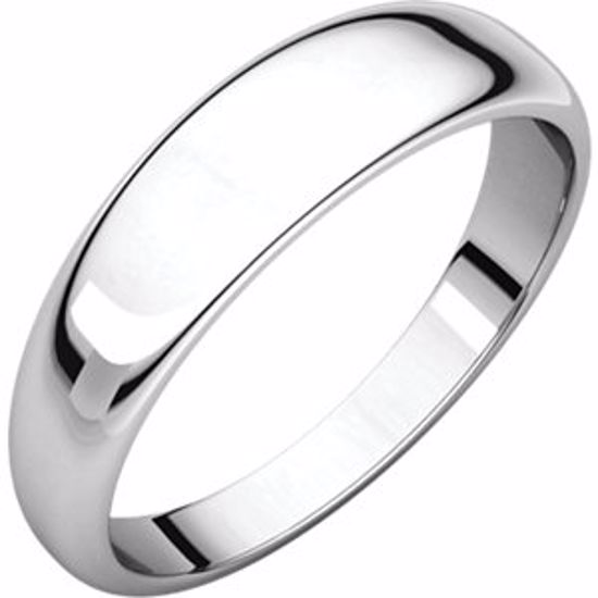 HRT12:148703:P 10kt White 5mm Half Round Tapered Band