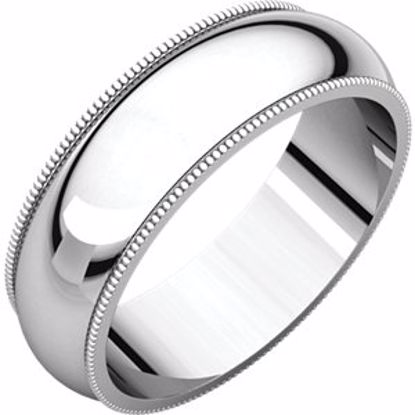 MG8:149882:P 10kt White 6mm Milgrain Band