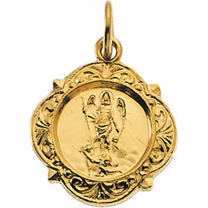 R16989:151219:P 14kt Yellow 12.14x12.09mm St. Raphael Medal