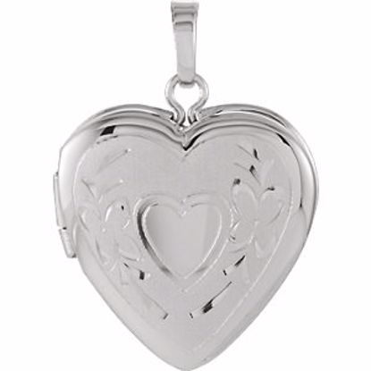 21842:241000:P Sterling Silver 22.25x16mm Heart Shape Locket