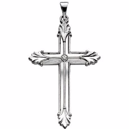 R41116:243041:P 14kt white 37.5x25.5mm Cross Pendant