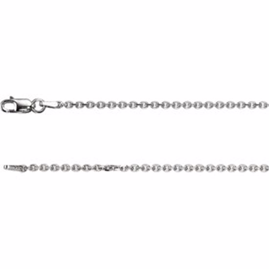 CH125:244308:P 14kt White 1.75mm Solid Diamond-Cut Cable 20" Chain