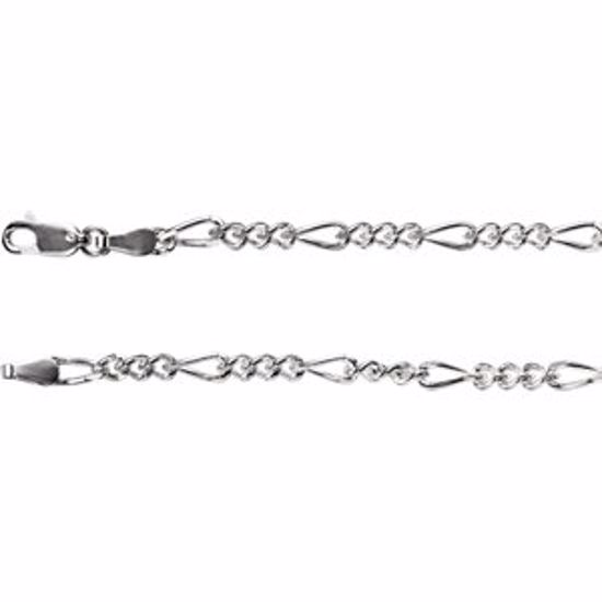 CH433:240061:P Sterling Silver 3.5mm Figaro 18" Chain
