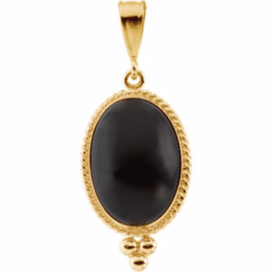 61977:253893:P Genuine Onyx Cabochon Pendant