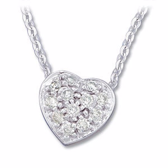 61515:261604:P 14kt White 1/6 CTW Diamond Heart Necklace