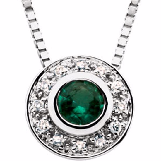 61538:261827:P Genuine Emerald & Diamond Necklace