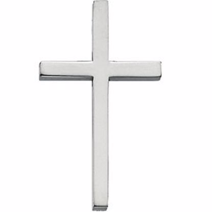 R41188:272476:P 14kt White 25.75x15.75mm Cross Pendant