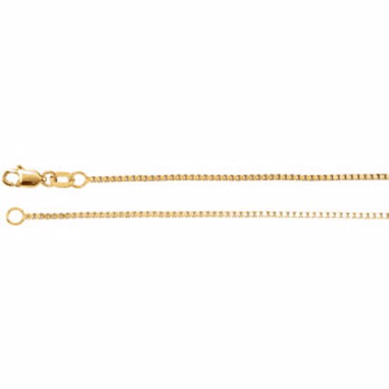 CH618:287912:P 14kt Yellow 1mm Box 7" Chain