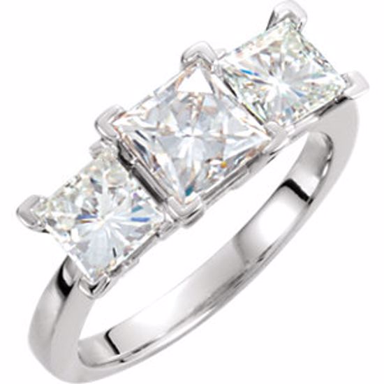 63196:289367:P 14kt White Forever Classic&trade; Moissanite 3-Stone Anniversary Ring