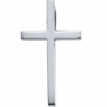 R41188:296948:P 14kt White 21.75x13.5mm Cross Pendant