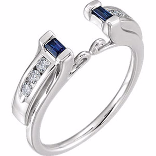 63062:291265:P 14kt White Sapphire & 1/5 CTW Diamond Ring Enhancer