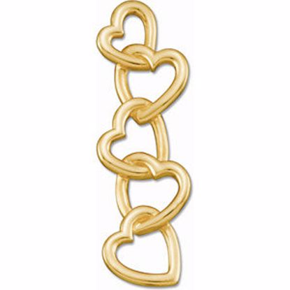 83003:304055:P 14kt Yellow Linked Hearts Pendant