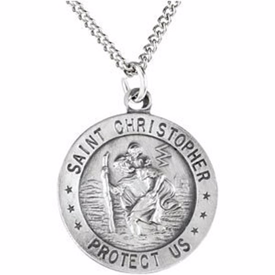 R5024:304561:P Sterling Silver 18mm St. Christopher Medal