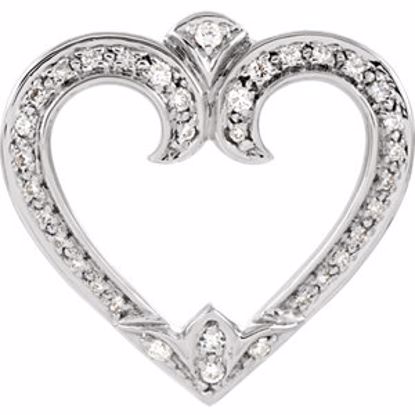 63493:291854:P 14kt White 1/4 CTW Diamond Heart Pendant Slide