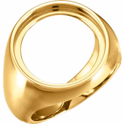 9120:8565:P 10kt Yellow 18mm Gents Coin Ring Mounting