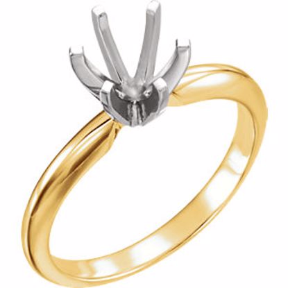 140309H:30299:P 18kt Yellow & Platinum 4-4.1mm Round 6-Prong Heavy Ring Mounting