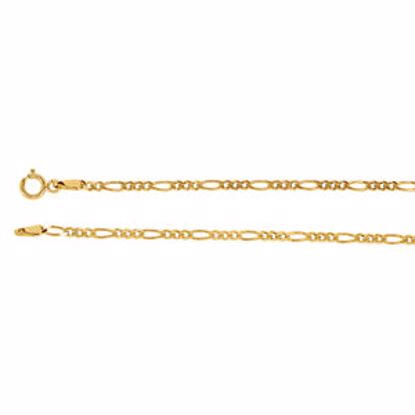 CH23:39436:P 14kt Yellow 2mm Solid Figaro 18" Chain
