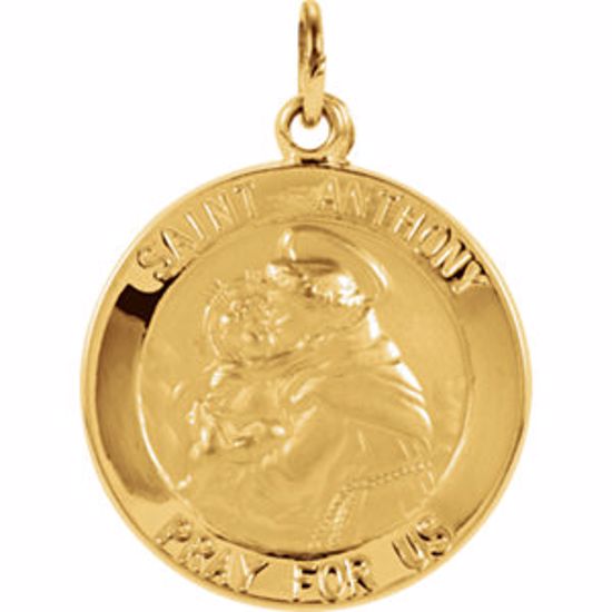 R5037:63236:P 14kt Yellow 18mm St. Anthony Medal