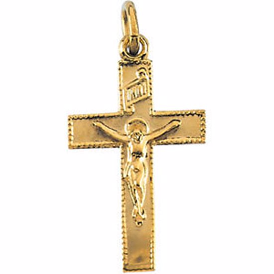 R4065:63183:P 14kt Yellow 14x9mm Child's Crucifix Pendant