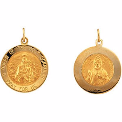 R5075:63789:P 14kt Yellow 18mm Round Scapular Medal