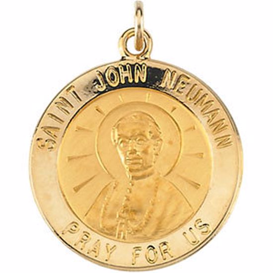 R16327:66796:P 14kt Yellow 18.25mm Round St. John Neumann Medal