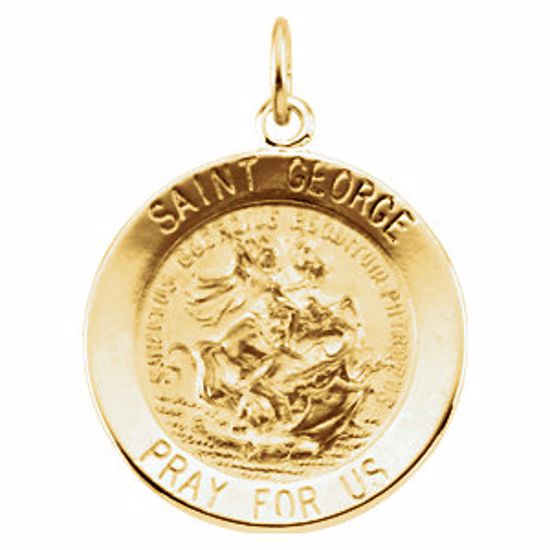 R16334:66802:P 14kt Yellow 18mm Round St. George Medal